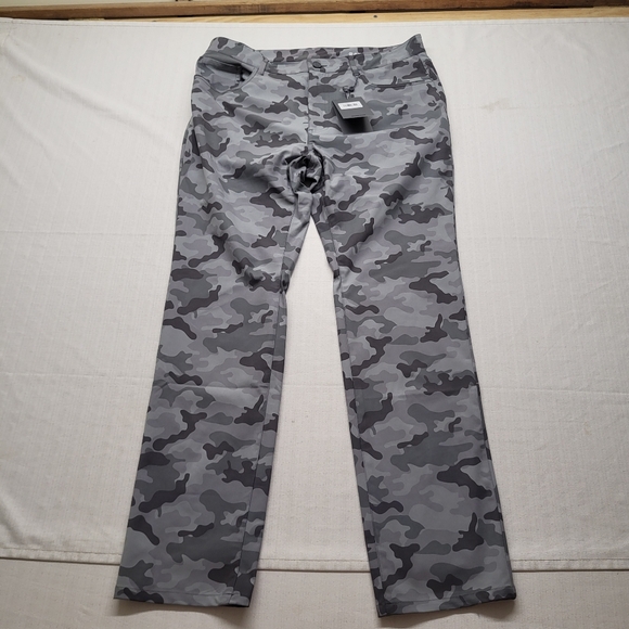 New G Fore Golf Pants Mens 34/31 Stretch Trouser Gray Camo Slim Performance - Picture 9 of 15